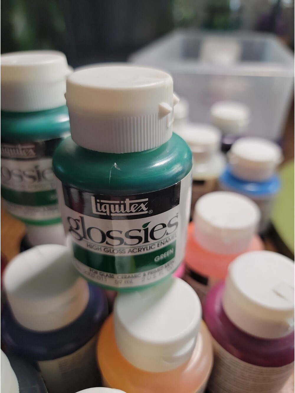 Discontinued Liquitex Green Glossies Paint 2-oz jar - High Gloss Enamel